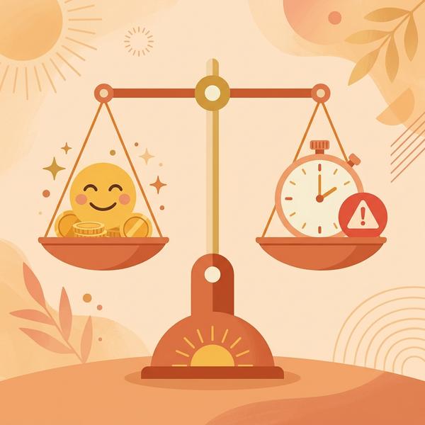 Illustration de balance des pour et contre